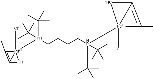 [1,4-双(二叔丁基膦基)丁烷]双[(巴豆基)氯化钯(II)] 结构式