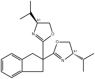 (4S,4'S)-2,2'-(1,3-二氢-2H-茚满-2-亚烷基)双[4,5-二氢-4-异丙基噁唑 结构式