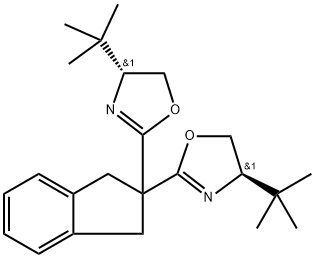 (4R,4'R)-2,2'-(1,3-二氢-2H-茚满-2-亚烷基)双[4,5-二氢-4-叔丁基噁唑 结构式