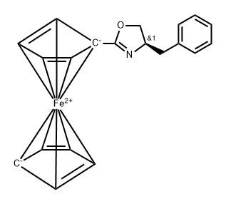 [(4R)-4,5-二氢-4-苄基-2-噁唑基]二茂铁 结构式