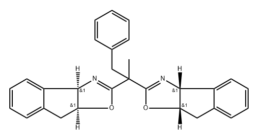 (3AR,3A'R,8AS,8A'S)-2,2'-(1-苯基丙烷-2,2-二基)双(8,8A-二氢-3AH-茚并[1,2-D]恶唑) 结构式