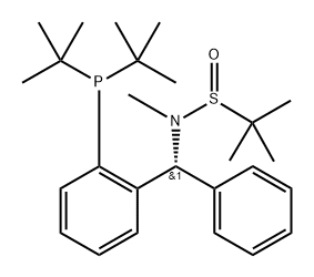 S(R)]-N-[(1R)-1-[2-(二叔丁基膦)苯基]苯甲基]-N-甲基-2-叔丁基亚磺酰胺 结构式