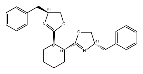 (1R,2R)-1,2-双((S)-4-苄基-4,5-二氢恶唑-2-基)环己烷 结构式