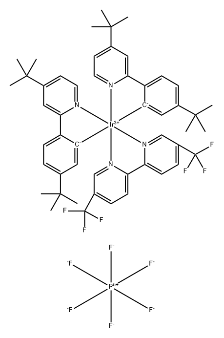 IR[TBU(TBU)PPY]2(5,5'-DCF3BPY)六氟磷酸盐 结构式