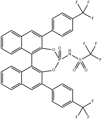 1,1,1-三氟-N-((11BS)-4-氧化-2,6-双(4-(三氟甲基)苯基)二萘并[[2,1-D:1',2'-F][1,3,2]二氧杂磷杂环庚-4-基)甲磺酰胺 结构式