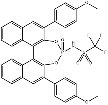 N-((11BS)-2,6-双(4-甲氧基苯基)-4-氧化二萘并[2,1-D:1',2'-F][1,3,2]二氧杂磷杂环庚-4-基)-1,1,1-三氟甲磺酰胺 结构式