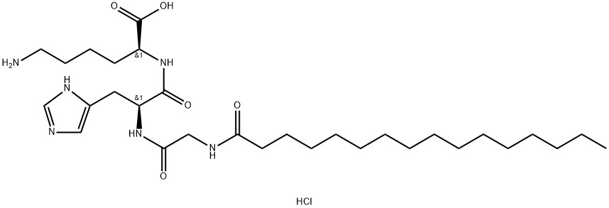 棕榈酰三肽-1盐酸盐 结构式