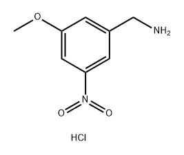 (3-甲氧基-5-硝基苯基)甲胺盐酸盐 结构式