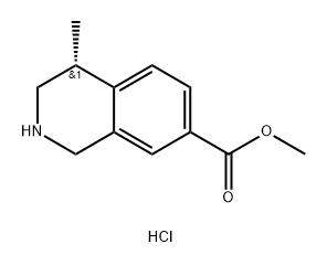 (R)-甲基 4-甲基-1,2,3,4-四氢异喹啉-7-羧酸盐酸盐 结构式