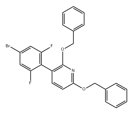 2,6-双(苄氧基)-3-(4-溴-2,6-二氟苯基)吡啶 结构式