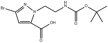 3-溴-1-(2-((叔丁氧基羰基)氨基)乙基)-1H-吡唑-5-羧酸 结构式