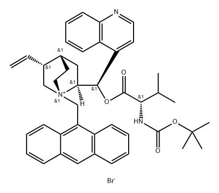 L-Valine, 1-(9-anthracenylmethyl)-9-[(2S)-4-(1,1-dimethylethoxy)-2-(1-methylethyl)-1,4-dioxobutoxy]-, bromide (1:1), (8α,9R)- 结构式