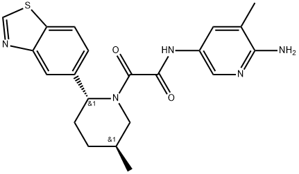 1-PIPERIDINEACETAMIDE, N-(6-AMINO-5-METHYL-3-PYRIDINYL)-2-(5-BENZOTHIAZOLYL)-5-METHYL-Α-OXO-, (2R,5S)-试剂 结构式