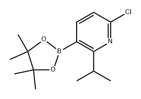 6-氯-2-异丙基-3-(4,4,5,5-四甲基-1,3,2-二氧硼杂环戊烷-2-基)吡啶 结构式