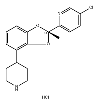 Pyridine, 5-chloro-2-[(2S)-2-methyl-4-(4-piperidinyl)-1,3-benzodioxol-2-yl]-, hydrochloride (1:1) 结构式