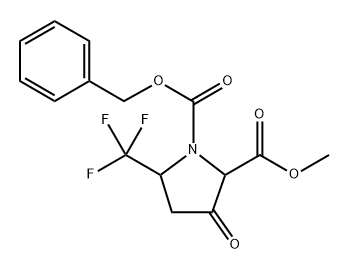 1-苄基 2-甲基 3-氧代-5-三氟甲基吡咯烷-1,2-二羧酸酯 结构式