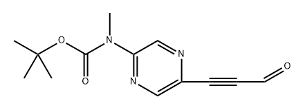 叔丁基甲基(5-(3-氧代丙酸-1-炔-1-基)吡嗪-2-基)氨基甲酸酯 结构式