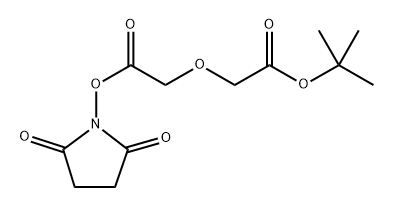 2-(2-((2,5-二氧代吡咯烷-1-基)氧基)-2-氧代乙氧基)乙酸叔丁酯 结构式