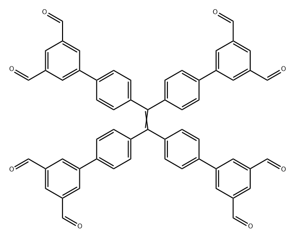 4',4'',4'''',4''-(乙烯-1,1,2,2-四基)四(([1,1'-联苯]-3,5-二甲醛)) 结构式