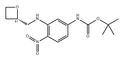 tert-butyl (S)-(4-nitro-3-((oxetan-2-ylmethyl)amino)phenyl)carbamate 结构式