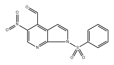 5-硝基-1-(苯磺酰基)-1H-吡咯并[2,3-B]吡啶-4-甲醛 结构式