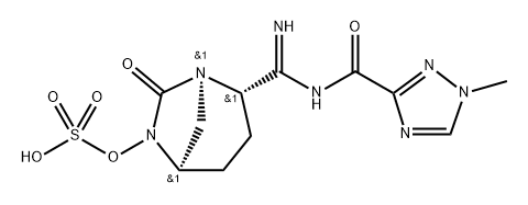 SULFURIC ACID, MONO[(1R,2S,5R)-2-[IMINO[[(1- METHYL-1H-1,2,4-TRIAZOL-3-YL)CARBONYL]AMINO] METHYL]-7- 结构式