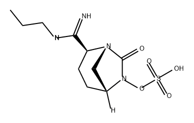 (2S,5R)-7-oxo-2-(N-propylcarbamimidoyl)-1,6-diazabicyclo[3.2.1]octan-6-yl hydrogensulfate 结构式
