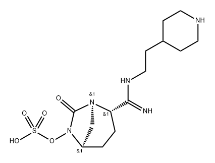 (2S,5R)-7-OXO-2-(N-(2-(PIPERIDIN-4-YL)ETHYL)CARBAMIMIDOYL)-1,6-DIAZABICYCLO[3.2.1]OCTAN-6-YL HYDROGE 结构式