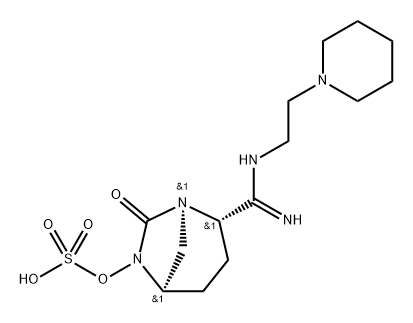 (2S,5R)-7-OXO-2-(N-(2-(PIPERIDIN-1-YL)ETHYL)CARBAMIMIDOYL)-1,6-DIAZABICYCLO[3.2.1]OCTAN-6-YL HYDROGE 结构式