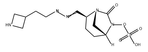 (2S,5R)-2-(N-(2-(AZETIDIN-3-YL)ETHYL)CARBAMIMIDOYL)-7-OXO-1,6-DIAZABICYCLO[3.2.1]OCTAN-6-YL HYDROGEN 结构式