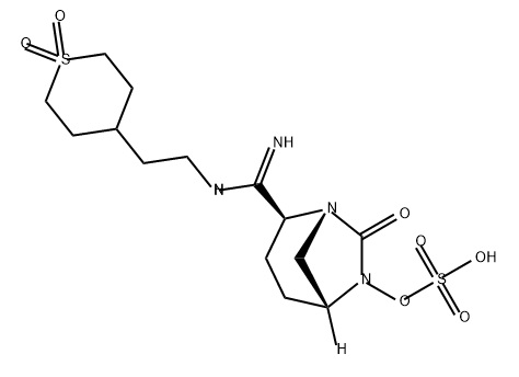 (2S,5R)-2-(N-(2-(1,1-DIOXIDOTETRAHYDRO-2H-THIOPYRAN-4-YL)ETHYL)CARBAMIMIDOYL)-7-OXO-1,6-DIAZABICYCLO 结构式