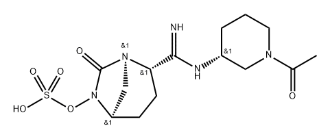 (2S,5R)-2-(N-((R)-1-ACETYLPIPERIDIN-3-YL)CARBAMIMIDOYL)-7-OXO-1,6-DIAZABICYCLO[3.2.1]OCTAN-6-YL HYDR 结构式