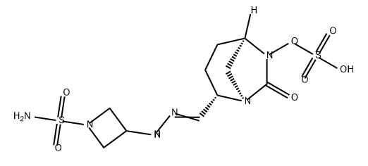 (2S,5R)-7-OXO-2-(N-(1-SULFAMOYLAZETIDIN-3-YL)CARBAMIMIDOYL)-1,6-DIAZABICYCLO[3.2.1]OCTAN-6-YL HYDROG 结构式