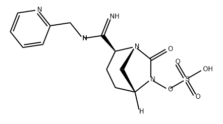 (2S,5R)-7-OXO-2-(N-(PYRIDIN-2-YLMETHYL)CARBAMIMIDOYL)-1,6-DIAZABICYCLO[3.2.1]OCTAN-6-YL HYDROGENSULF 结构式