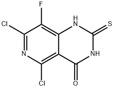 5,7-二氯-8-氟-2-硫代-2,3-二氢吡啶并[4,3-D]嘧啶-4(1H)-酮 结构式