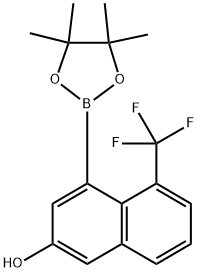 4-(4,4,5,5-四甲基-1,3,2-二氧杂硼烷-2-基)-5-(三氟甲基)萘-2-醇 结构式