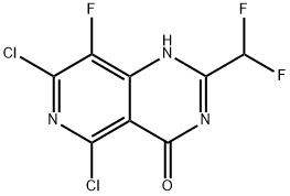 5,7-二氯-2-(二氟甲基)-8-氟嘧啶[4,3-D]嘧啶-4(3H)-酮 结构式