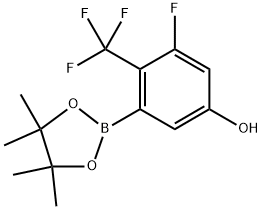 3-氟-5-(4,4,5,5-四甲基-1,3,2-二氧杂硼烷-2-基)-4-(三氟甲基)苯酚 结构式