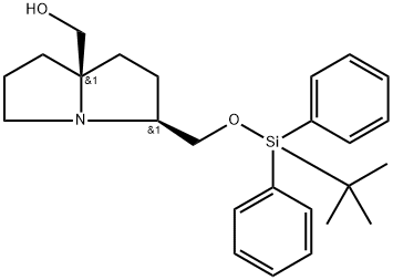((3S,7AR)-3-(((叔丁基二苯基甲硅烷基)氧基)甲基)四氢-1H-吡咯啉-7A(5H)-基)甲醇 结构式