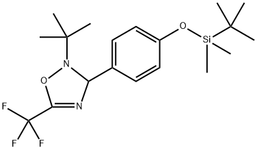 2-(tert-butyl)-3-(4-((tert-butyldimethylsilyl)oxy)phenyl)-5-(trifluoromethyl)-2,3-dihydro-1,2,4-oxadiazole 结构式