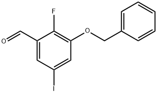 3-(Benzyloxy)-2-fluoro-5-iodobenzaldehyde 结构式