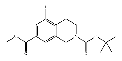 2-叔丁基 7-甲基 5-碘-3,4-二氢异喹啉-2,7(1H)-二羧酸酯 结构式