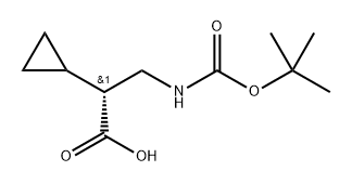 (R)-3-((叔丁氧基羰基)氨基)-2-环丙基丙酸 结构式