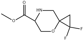 1,1-二氟-4-氧杂-7-氮杂螺[2.5]辛烷-6-羧酸甲酯 结构式
