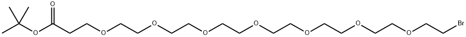 溴-七聚乙二醇-丙酸叔丁酯 结构式
