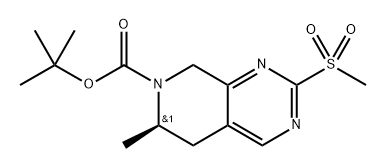 (R)-6-甲基-2-(甲基磺酰基)-5,8-二氢吡啶并[3,4-D]嘧啶-7(6H)-羧酸叔丁酯 结构式