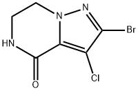 2-溴-3-氯-6,7-二氢吡唑并[1,5-A]吡嗪-4(5H)-酮 结构式