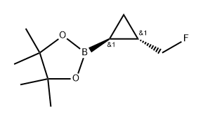 2-((1S,2S)-2-(氟甲基)环丙基)-4,4,5,5-四甲基-1,3,2-二氧硼烷 结构式