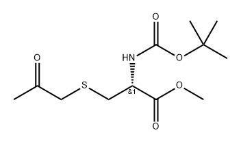 (R)-2-((叔丁氧基羰基)氨基)-3-((2-氧代丙基)硫代)丙酸甲酯 结构式