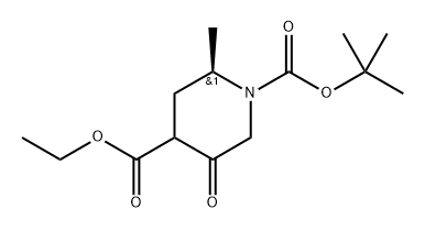 1-(叔丁基)4-乙基(2R)-2-甲基-5-氧代哌啶-1,4-二羧酸酯 结构式